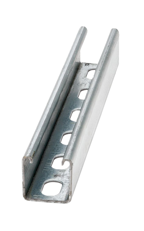 Strut, Slotted, 12 Gauge, 1 5/8 Inch X 1 5/8 Inch X 10 Feet, Pre-Galvanized